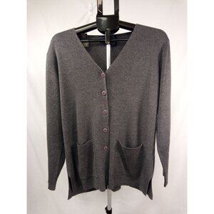 Laura Scott Women's Grey Cardigan Sweater Size Medium